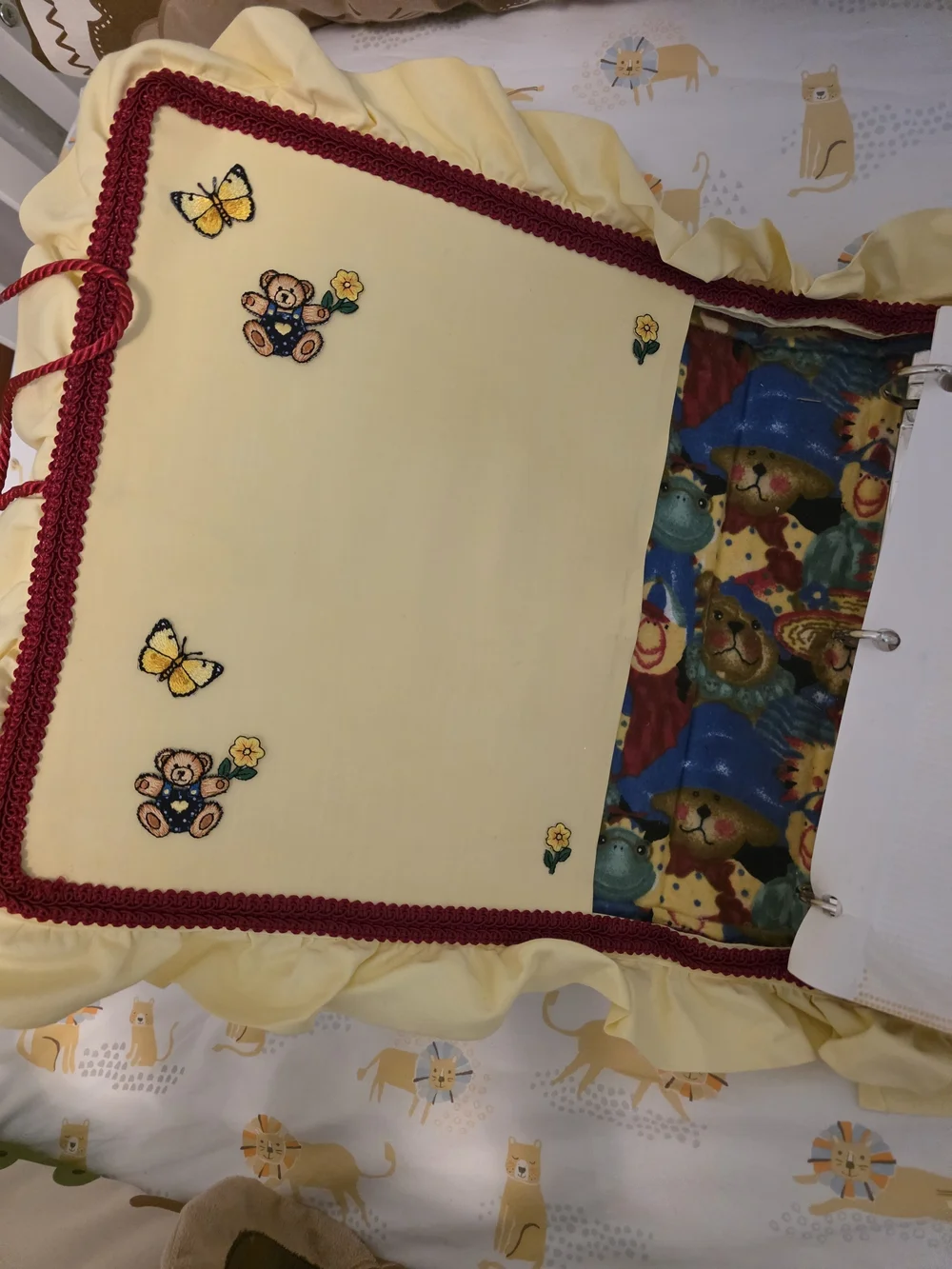 Vintage Ruffled Teddy Bear Photo Album